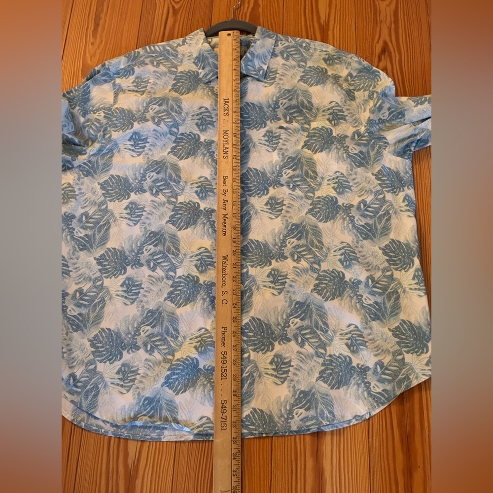 Tommy Bahama 2XL Blue Leaf Long Sleeve Button Front Shirt NWTW lightweight - Picture 8 of 8